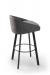 Trica's Liv Low Back Padded Cushion Swivel Bar Stool in Gray