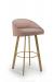 Trica's Liv Modern Gold Metal Bar Stool with Pink Seat and Back Upholstery - Low Back