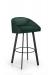 Trica's Liv Black and Emerald Green Modern Low Back Swivel Bar Stool