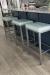 Amisco's Bradley Modern Silver Backless Bar Stools with Seafoam Green Cushion in Modern Kitchen