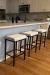 Amisco's Bradley Backless Black Bar Stools in Modern Kitchen