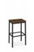 Amisco's Bradley Modern Backless Bar Stool in Black Metal and Dark Wood Seat