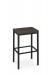 Amisco's Bradley Backless Black Bar Stool with Gray Wood Seat Finish