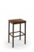 Amisco Bradley Non-Swivel Stool with Wood Seat