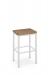 Amisco's Bradley Modern White Backless Stool with Natural Wood Seat