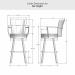 Amisco's Cardin Swivel Bar Stool Dimensions for Bar Height