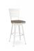 Amisco's Edwin White Swivel Bar Stool in Natural Wood Seat