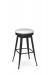 Amisco's Grace Black Backless Swivel Bar Stool - Custom Made with White Seat Cushion