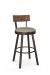 Amisco's Lauren Modern Brown Swivel Bar Stool with Low Wood Back