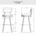 Amisco's Lauren Bar Height Dimensions