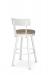 Amisco's Lauren White Swivel Bar Stool with Light Wood Seat - View of Back