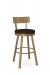 Amisco's Lauren Modern Gold Swivel Bar Stool with Dark Wood Brown Seat