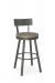 Amisco's Lauren Gray Swivel Bar Stool with Wood Seat