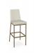 Amisco's Linea Modern Gold Stationary Bar Stool with High Back and Seat Cushion