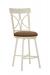 Wesley Allen's Camarillo Ivory Bar Stool with Back and Saddle Vinyl Cushion