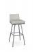 Amisco's Linea Modern Swivel Low Back Barstool in Silver