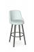 Amisco's Diaz Gray Wood Swivel Bar Stool with Green Seat/Back Cushion