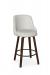 Amisco's Diaz Cherry Wood Swivel Bar Stool with Taupe Gray Seat Cushion