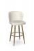 Amisco's Benson Modern Gold Swivel Bar Stool with Curved Padded Back