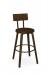 Amisco's Esteban Dark Brown Metal and Wood Swivel Bar Stool with Back