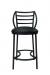 Wesley Allen's Quinn Modern Black Bar Stool with Ladder Back Design - Front View