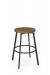 Amisco's Skyla Modern Black Backless Swivel Bar Stool with Round Wood Seat