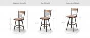 Trica's Allan Bar Stool Dimensions for Counter Height, Bar Height, and Spectator Height