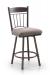 Trica's Allan Swivel Counter Stool in Mahogany Wood Finish on Back, Thick Seat Cushion and Metal Frame