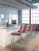 Trica's Biscaro Modern Silver Bar Stool in Pink Fabric in Modern Kitchen