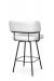 Amisco's Enya Black Swivel Bar Stool with Low Back White Vinyl - Back View