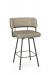 Amisco's Enya Brown Metal Swivel Bar Stool with Brown Tan Fabric