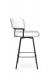 Amisco's Enya Black Swivel Bar Stool with Low Back White Vinyl - Side View