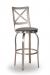 Trica's Chateau Modern Swivel Bar Stool with Cross Back Design in Brushed Steel