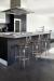 Trica's Chateau Modern Swivel Bar Stool with Cross Back Design in Ultra Modern Monochromatic Kitchen