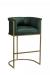 Leathercraft's Hank Gold Metal Bar Stool with Green Leather