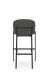 Amisco's Kally Stationary Modern Black Bar Stool with Grey Low Back - Back View