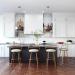 Wesley Allen's Ryo Hammered Swivel Bar Stools with Low Back in Modern Kitchen