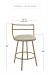 Wesley Allen's Ryo Swivel Counter Stool Dimensions