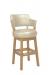 Style Upholstering's #141 Natural Wood Swivel Bar Stool with Cream Leather