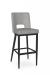 Amisco's Bryana Black Modern Bar Stool with Gray Fabric