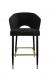 IH Seating Skyler Modern Matte Black Bar Stool with Orange Fabric and Gold Legs - Front