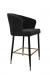 IH Seating Skyler Modern Matte Black Bar Stool with Orange Fabric and Gold Legs - Side