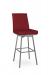 Amisco's Dorian Silver Swivel Bar Stool with Red Fabric