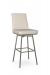 Amisco's Dorian Taupe Swivel Bar Stool with Back