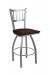 Holland's Contessa 810 Stainless Steel Swivel Bar Stool with Dark Cherry Maple Wood Seat