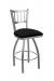 Holland's Contessa 810 Stainless Steel Swivel Bar Stool with Black Vinyl Seat Cushion