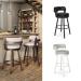 Amisco's Russell Industrial Custom Made Swivel Bar Stool with Back