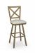 Amisco's Kent Gold Swivel Bar Stool with Cross Back Design