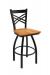 Holland Bar Stool's Catalina #820 Swivel Barstool with Back, in Black metal finish and Medium Maple wood seat finish