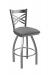 Holland's Catalina 820 Swivel Bar Stool in Stainless Steel and Graph Alpine Gray Seat Cushion